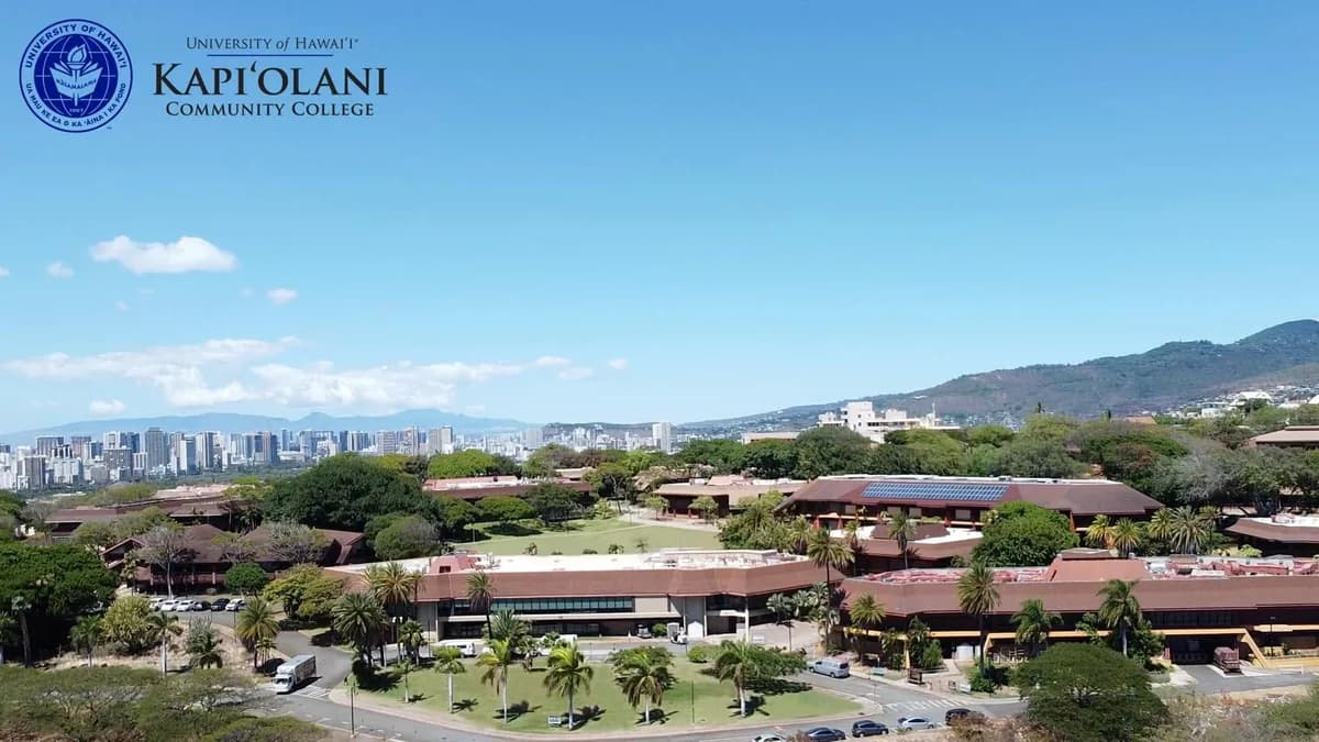 하와이 호놀룰루 Kapi'olani Community College 캠퍼스 항공 사진
